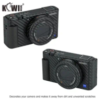 Kiwi Camera Body Sticker Anti-Scratch Protective Skin Film Kit For Sony ZV-1 ZV1 Anti-slide Carbon Fiber Black