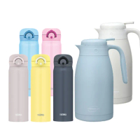 【膳魔師X凱菲】獨家專售_不鏽鋼輕量彈蓋保溫瓶500ml+保溫壺2000ml(JNR-500+TCTP-2000)