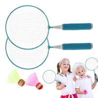 Kids Badminton Set Children's Badminton Racket With 2 Nylon Shuttlecocks Impact Resistant Entertainment Racquet Sports Toys For