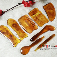8pcs acupuncture massage scraping plates dial ribs stick beeswax comb eye face head back face Meridian massage set