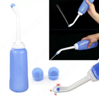 Portable Bottle 500ml Travel Personal Cleaner Hand Held Bidet Sprayer Bottle Nozzle Toilet Seat Spray Washing 2 way Blue M20