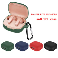 For JBL LIVE PRO+ TWS Case with hook Anti-fall Silicone Wireless Bluetooth Earphones Cover for jbllivepro Protect Case Fundas