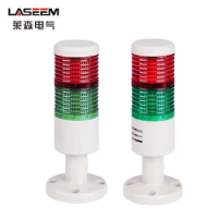 GJB-369 Industrial 2 Layers Red Safety Alarm Lamp Disk Base Led Signal Tower Warning Light DC12/24V AC220V without Buzzer
