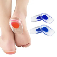 1Pair Soft Silicone Gel Insoles for Heel Spurs Pain Foot Cushion Foot Massager Care Half Heel Insole Pad Height High Heel Insert