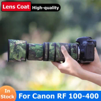 Lens Camouflage Coat For Canon RF 100-400mm Waterproof Rain Cover Sleeve Case Nylon Cloth RF 100-400 F5.6-8 IS USM