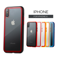 【General】iPhone X 手機殼 iX 保護殼 出挑雙色玻璃手機保護套