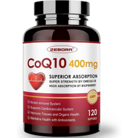 ZEBORA Coenzyme Q10-400mg Soft Capsules Contains PQQ BioPerine &-3 Coenzyme Q10 Supplement (Pansyl) 
