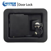 General Black Carbon Steel Paddle Door Lock Blight Stainless Steel Canopy Door Locks For Silent Generator Set Genset solution