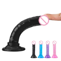 Erotic Sex Shop Realistic Dildo Anal Masturbator Sex Toys For Couples Crystal Jelly Dildo Suction Cup Penis Thrusting Dildo