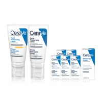 【CeraVe適樂膚】全新上市日夜養膚入門組★全效清爽修護防曬乳 SPF50 52ml+全效超級修護乳 52ml