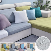 Waterproof Seersucker Sofa Cover Elastic Jacquard Sofa Seat Cushion Cover For Living Room L-Shape Corner Armchair Sofa Slipcover