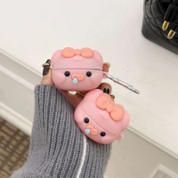 For Samsung Galaxy Buds FE/Buds2 pro/Buds Live/Buds pro/Buds 2,Cute Cartoon Creative Pig Design Silicone Earphone Case with Hook