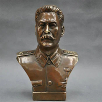 6'' Russian Leader Joseph Stalin Bust Bronze Statue