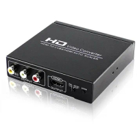 HD Video Converter HDMI TO CVBS AV/HDMI AUTO SCALER Support NTSC/ PAL for TV,VHS, VCR,DVD recorders HDCP code