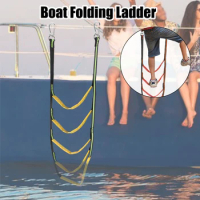 Yacht Boat Side Hanging Ladder Boat Folding Ladder Portable 3/4/5 Step Boat Rope Ladder Inflatable Boat Boarding Soft Ladder