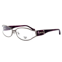 【ANNA SUI 安娜蘇】香氛花園簡約上眉框設計光學眼鏡(槍色/紫-AS176M900)