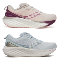 【SAUCONY 索康尼】TRIUMPH 22 女款 慢跑鞋 一般楦(S10964-240-246 淡粉紫 天空藍白 PWRRUN PB 緩衝 避震)