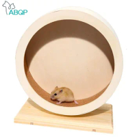 Hamster Wooden Silent Wheel Small Animal Exercise Wheel Quiet Spinner Hamster Running Wheels Prevent Depression Toy for Hamsters