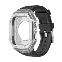 Case+Silicone Strap For Apple Watch Band 44mm 45mm 44 mm watchband Smartwatch belt bracelet iwatch series 4 5 6 se 8 7 9 45mm