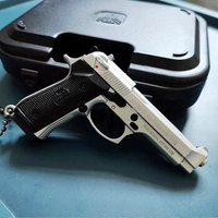 1: 3 Beretta M92A1 Pistol Model Mini Alloy Toy Gun Keychain Pendant Disassemble Pistola Collection Toy Gift for Boys Adult