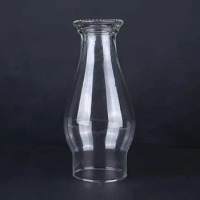 Lamp Glass Beaded Top Replacement Oil Kerosene Lamp Clear Chimney