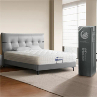 【IHouse】輕奢風 雙大6尺-房間2件組(牛皮床架+膠原蛋白強化型獨立筒床墊)
