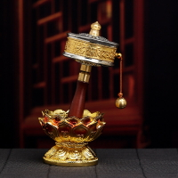 手搖轉經輪藏傳法器擺件純銅靜音轉經筒西藏色旅工藝