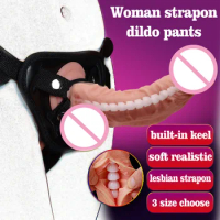 Soft Realistic Penis Suction Cup Dildo Strapon Harness Panties Dildos Lesbian Adult Sex Toys Strapless Strap On Dildo For Women