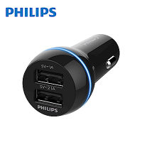 【Philips 飛利浦】2port快速智能車充 DLP2357