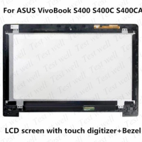 Original 14" For ASUS VivoBook S400 S400C S400CA LCD Display Touch Screen Digital Matrix Assembly With frame JA-DA5343RA