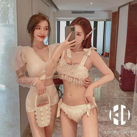 泳衣女性感仙女范溫泉分體三點式比基尼【聚物優品】