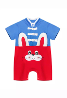 Little Kooma 男童紅色藍色兔年唐裝連體衣