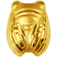 Pure 24K Yellow Gold Bracelet Women 999 Gold 3D Hard Gold Cicada Bracelet