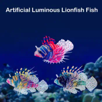Floating Glow In Dark Ornament Simulation Aquarium Aquascape Lionfish Home Decoration Silicone Tank Aquascape Decorations