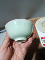 日本回流瓷器古董豆青瓷杯茶杯茶碗，內帶點縮釉，別的沒毛病，保