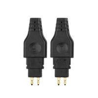 2 Pcs Mini Earphone Cable Pin Audio Headphone Jack Plug Connector for Sennheiser HD650 HD600 HD580 HD25 Black