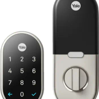 Google Nest x Yale Lock - Tamper-Proof Smart Lock for Keyless Entry - Keypad Deadbolt Lock for Front Door - Satin Nickel