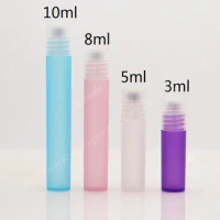 500pcs/lot 3ml 5ml 8ml 10ml color ball bottle plastic bottle with steel roller ball perfume bottle ball bearing bottle