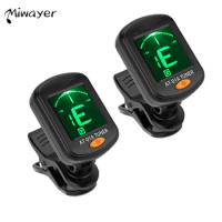 Miwayer Guitar tuner 2 PACK, Clip On Tuner for Guitar/Bass/Violin/ukulele,Auto Power Off/One Button Operation/AT-01A/2 Set