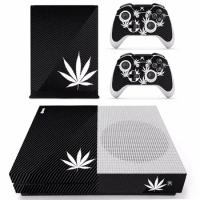 Green Leaf Weed Skin Sticker Decal For Microsoft Xbox One S Console and 2 Controllers For Xbox One S Skins Sticker Vinyl