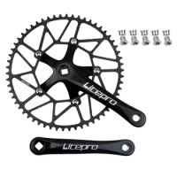 Ultralight Hollow 130BCD 50-58t Crankset Chainring Bicycle Crank 170mm Bicycle Crank Cycling Replacement Accessories