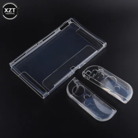 TPU Soft Cover Transparent PC Hard Case Protective Crystal Shell for Nintendo Switch Oled NS Joy-Con Controller Protector