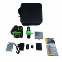 Set Cross Laser Level 16 Line Self Leveling Laser 4D 360 Degree 520nm 2400mAh with Remote Hijau