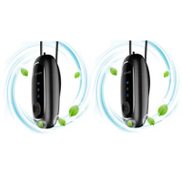 2Pack Wearable Air Purifier Necklace, Personal Air Purifier Necklace Around The Neck, Travel Size Air Purifier Black