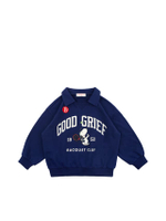 เสื้อสเวตเตอร์เด็กโตยูนิเซ็กส์ คอปก Playing Tennis Snoopy BP61MC739 สีกรมท่า
