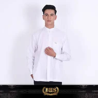 Baju Koko BHS Classic Motif Hamzah Putih XL