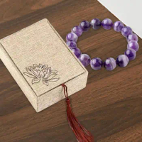 Beaded Bracelet Charm Bead Bangle Decoration Ball Chain Bangle Purple Bracelet Wrist Bracelet for Friendship Gift Men Wife