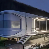 Luxurious Hotel Container House, Resort Style Aluminum Alloy Shell Mobile Larger Space Perfab home, Capsule Cabin Villa