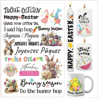 Easter Water Transfer Stickers Bible Verses Stickers for Festive Home Decor