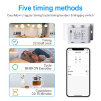 20A Tuya Wifi Smart Switch Wireless Timer Smart Life Voice Control Automation Switch Module With Power Monitoring